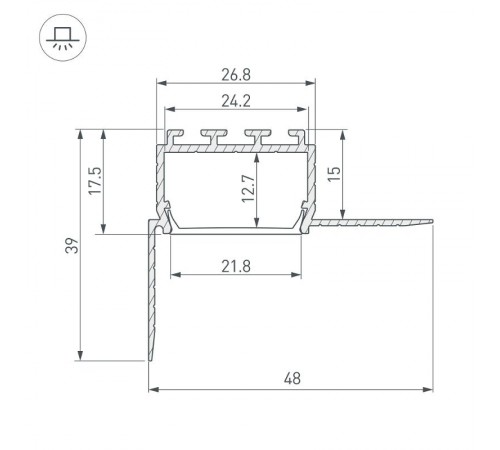 Профиль PLS45-F-HIDE-2000  026547  Arlight