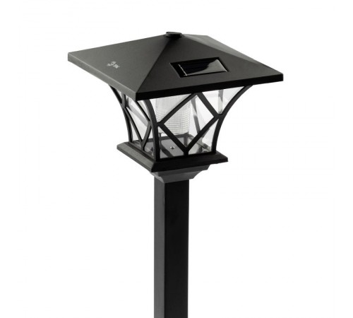 Cветильник садовый декоративный SL-PL155-PST на солнечной батарее, пластик, черный, 155 см (6/72)  Б0007513  ЭРА