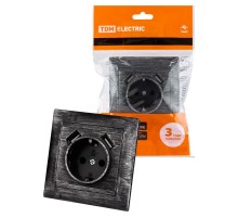 Розетка 2П+З 16А 250В + 2 USB порта 2,1А 5В старинное серебро "Лама"  SQ1815-0669  TDM