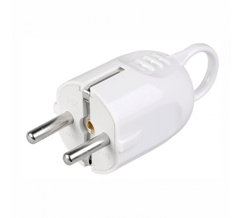 ВПу12-01-Ст Вилка разборная угловая с з/к с кольцом 16А белая  EVP12-16-01-K01  IEK