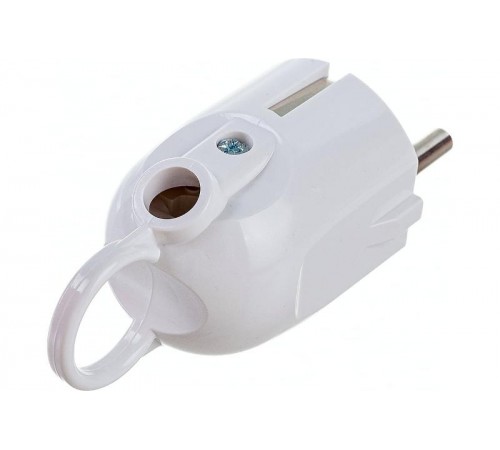 ВПу12-01-Ст Вилка разборная угловая с з/к с кольцом 16А белая  EVP12-16-01-K01  IEK