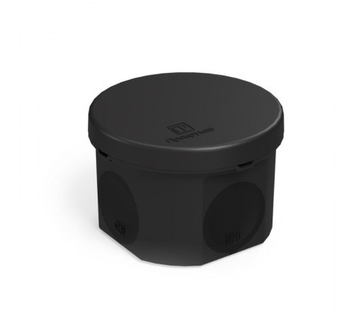 Коробка распределительная 70х50мм IP66 4 ввода черная для прямого монтажа двухкомпонентная безгалогенная (HF) (168шт/кор) 60-0110-9005  Промрукав