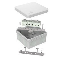 Коробка огнестойкая для о/п двухкомпонентная 60-0210-FR6.0-6 Е15-Е120 RAL7035 80х80х40 серая  60-0210-7035-FR6.0-6  Промрукав