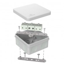 Коробка огнестойкая для о/п двухкомпонентная 60-0210-FR6.0-6 Е15-Е120 RAL7035 80х80х40 серая  60-0210-7035-FR6.0-6  Промрукав