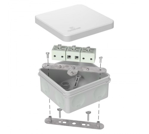 Коробка огнестойкая для о/п двухкомпонентная 60-0210-FR6.0-6 Е15-Е120 RAL7035 80х80х40 серая  60-0210-7035-FR6.0-6  Промрукав