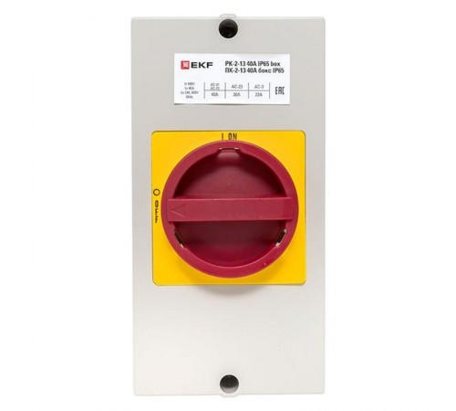 Переключатель кулачковый ПК-2-13 40А 3P "ВКЛ-ВЫКЛ" с блокировкой в боксе IP65  PROxima pk-2k-13-40-a65 EKF