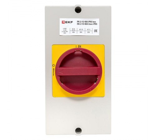 Переключатель кулачковый ПК-2-13 40А 3P "ВКЛ-ВЫКЛ" с блокировкой в боксе IP65  PROxima pk-2k-13-40-a65 EKF