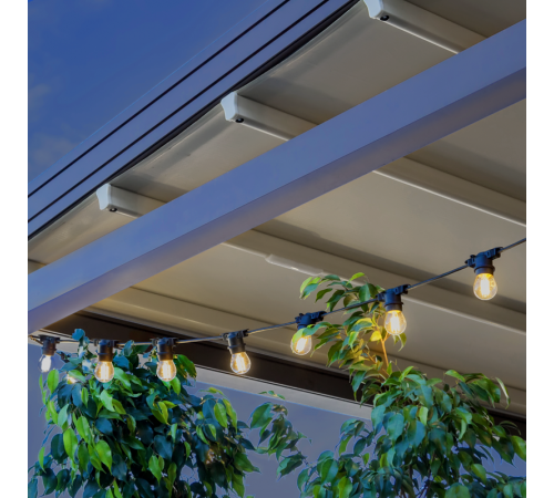 Гирлянда "Белт Лайт" серия Holiday для сменных ламп Е27, 10 ламп, 8 м, IP65, черный, 1/8  HL070  Gauss