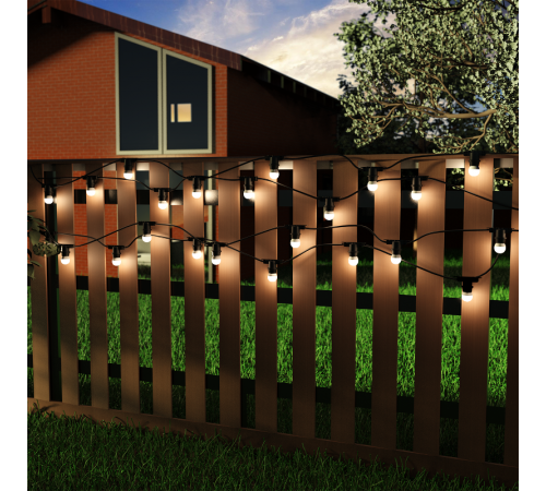 Гирлянда "Белт Лайт" серия Holiday для сменных ламп Е27, 10 ламп, 8 м, IP65, черный, 1/8  HL070  Gauss