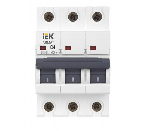 Выключатель автоматический трехполюсный M06N 3P C 4А 6кА ARMAT  AR-M06N-3-C004  IEK