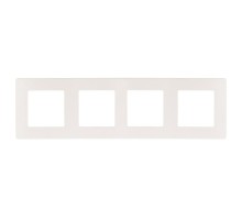 Рамка для розеток и выключателей серия 12 12-5104-01 на 4 поста, сатин, белый  Б0052529  ЭРА