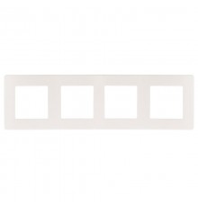 Рамка для розеток и выключателей серия 12 12-5104-01 на 4 поста, сатин, белый  Б0052529  ЭРА