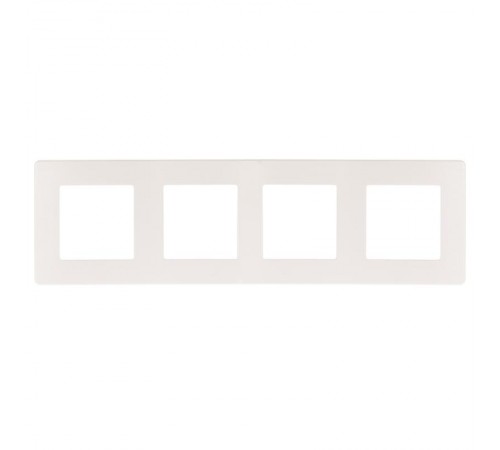 Рамка для розеток и выключателей серия 12 12-5104-01 на 4 поста, сатин, белый  Б0052529  ЭРА