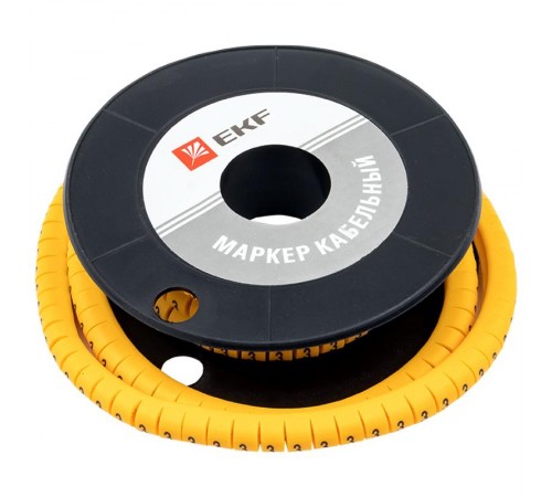 Маркер-кабельный 2,5кв.мм "3" (1000шт.) (ЕС-1) EKF PROxima  plc-KM-2.5-3  EKF