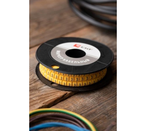 Маркер-кабельный 6,0кв.мм "3" (500шт.) (ЕС-3) EKF PROxima  plc-KM-6-3  EKF