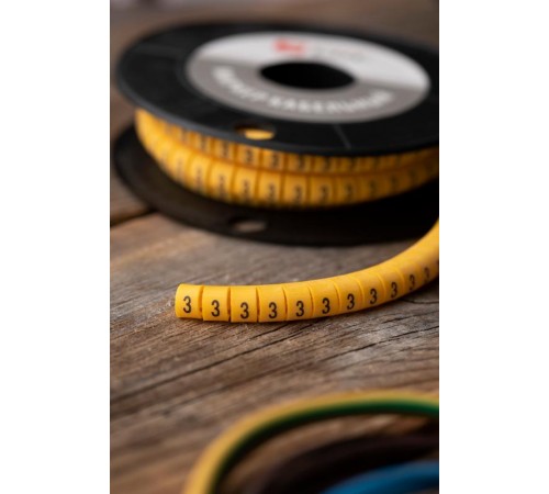 Маркер-кабельный 6,0кв.мм "3" (500шт.) (ЕС-3) EKF PROxima  plc-KM-6-3  EKF