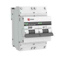 Выключатель автоматический двухполюсный ВА 47-100 50А D 10кА PROxima  mcb47100-2-50D-pro  EKF