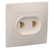КВАРТА кремовый Розетка 2-местная телефонная РТ12-ККм  ETK20-K33-DM  IEK