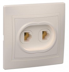 КВАРТА кремовый Розетка 2-местная телефонная РТ12-ККм  ETK20-K33-DM  IEK
