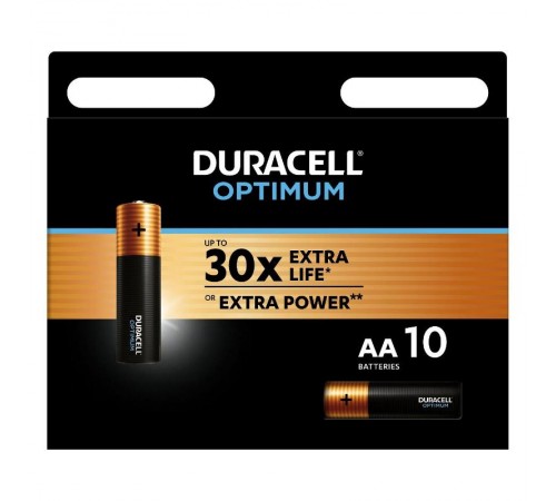 Батарейки Duracell 5014071 АА алкалиновые 1,5v 10 шт. LR6-10BL Optimum  Б0056026  Duracell
