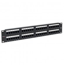 Патч-панель TERACOM PRO 19'' Cat.5E 2U неэкранированная UTP 48 портов RJ-45 Dual IDC  TRP-PPNL-5EUTP-2U48  EKF