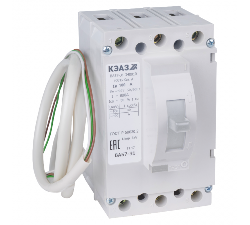 Выключатель автоматический ВА57-31-331810-100А-400-690AC-НР230AC/220DC-УХЛ3-АЭС 114410  КЭАЗ