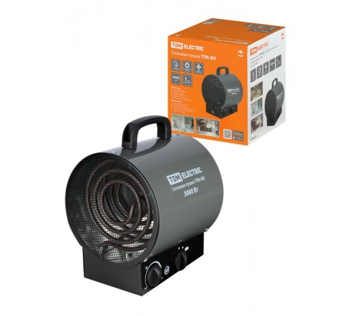 Тепловая пушка ТПК-БО, 3 кВт, круглый корпус, терморегулятор, TDM