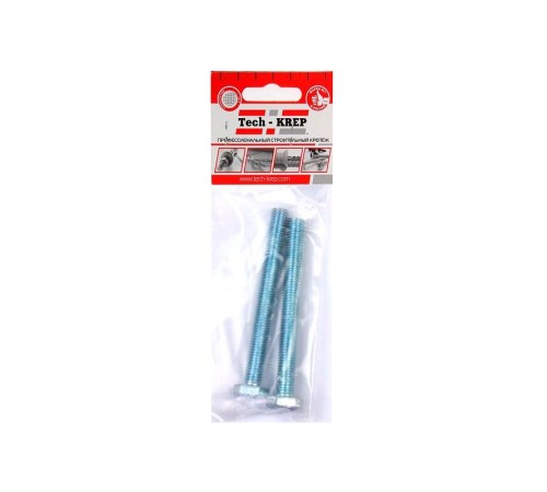 Болт DIN933 с шестигранной головкой оцинк. М10х120 (2 шт) - пакет ( 0,146 кг)  126519  Tech-KREP