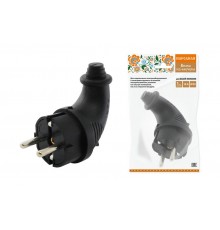 Вилка угловая каучук 2Р+РЕ 16А 250В IP44 серии "Народная"  SQ0612-0030  TDM