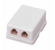 Телефонная розетка 2 гн. RJ-11(6P-2C), внешняя (50 шт/уп) PROconnect  03-0002-4  PROconnect