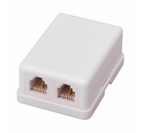 Телефонная розетка 2 гн. RJ-11(6P-2C), внешняя (50 шт/уп) PROconnect  03-0002-4  PROconnect