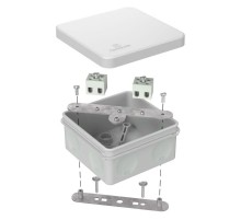 Коробка огнестойкая для о/п двухкомпонентная 60-0210-FR2.5-4 Е15-Е120 RAL7035 80х80х40 серая  60-0210-7035-FR2.5-4  Промрукав