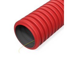 Труба гофрированная двустенная ПНД гибкая тип 450 (SN29) с/з красная d40 мм (100м/уп) Промрукав  PR15.0252  Промрукав