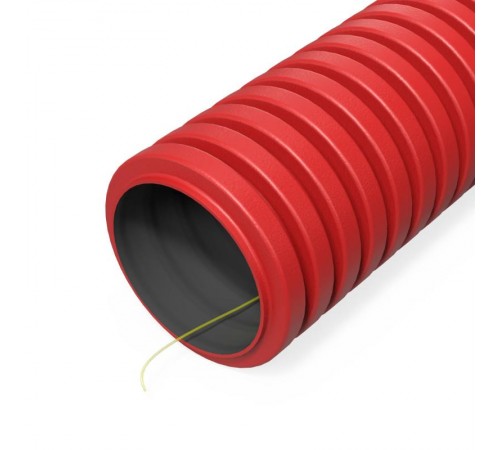 Труба гофрированная двустенная ПНД гибкая тип 450 (SN29) с/з красная d40 мм (100м/уп) Промрукав  PR15.0252  Промрукав