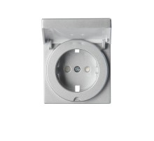 Накладка для розетки SCHUKO, с крышкой, Impressivo, алюминий  20ECK-83  ABB