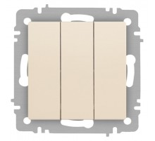 Выключатель Intro Accent 6-106-02 тройной, 10А-250В, IP20, СУ, AL/CU, сл.кость  Б0063534  Intro