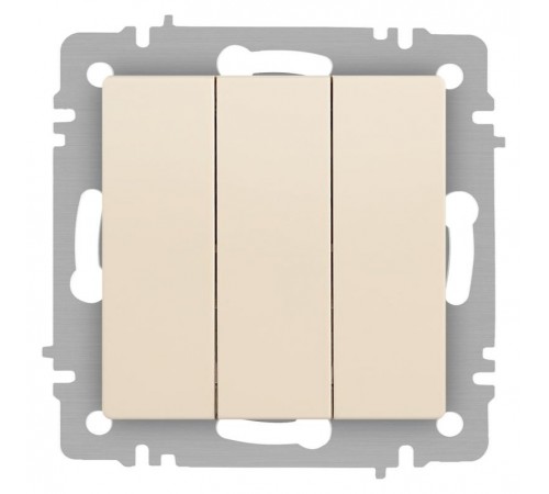 Выключатель Intro Accent 6-106-02 тройной, 10А-250В, IP20, СУ, AL/CU, сл.кость  Б0063534  Intro