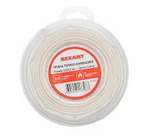 Трубка термоусаживаемая 5,0/2,5 мм белая, ролик 2,44 м  29-0021  REXANT