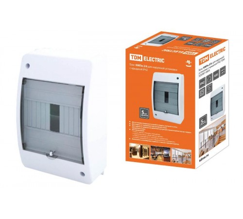 Бокс пластиковый навесной КМПн 2/6 для наружной установки с крышкой IP42, (ВхШхГ) 417х418х798мм  SQ0907-0005  TDM