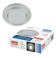 Светильник декор.встр Luciole DLS-L155 GX53 GLASSY/CLEAR 3D GU5.3 доп.LED подсветка 4Вт металл/стекл. зерк./прозр, эфф. 3D.  UL-00005320  Fametto