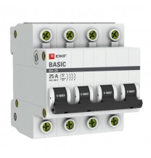 Выключатель нагрузки модульный ВН-29 4P 25А EKF Basic  SL29-4-25-bas  EKF
