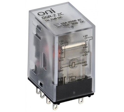 Реле общ. назнач. OGR-2 2C 24В DC ONI  OGR-2-2C-DC24V  ONI