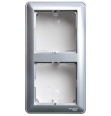 W59 Матовый хром Коробка 2-ая подъемная для наружного монтажа с рамкой  KP-252-58  SE