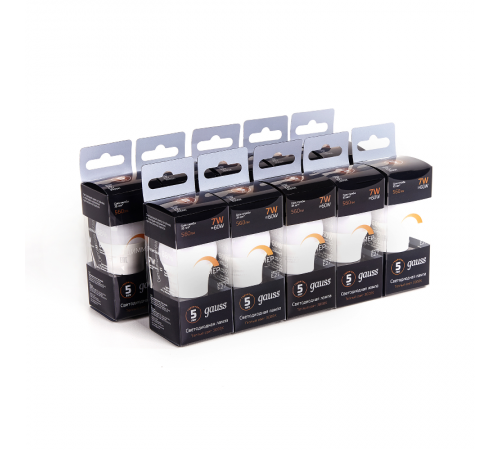 Лампа светодиодная LED 7Вт E27 220В 3000К шар, диммируемая  105102107-D  Gauss