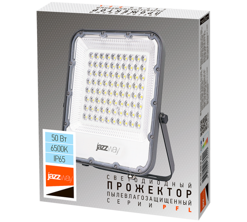 Прожектор светодиодный PFL- S4- 50w 6500K 80° IP65  .5036420  JAZZWAY