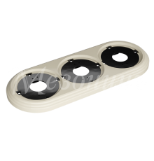 Рамка трехместная пластиковая, 234x92x14 мм, цвет - слоновая кость, серия УСАДЬБА, ТМ МЕЗОНИНЪ