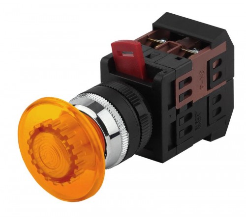 Кнопка управления  AEА-22 "Грибок" желтый d22мм 1з+1р (10/400/4000)  Б0045633  ЭРА