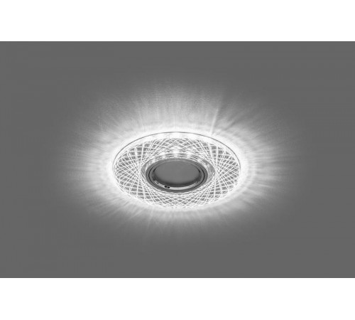 Светильник точечный встраиваемый под лампу, с LED подсветкой CD970 15LED*2835 SMD 4000K, MR16 50W G5.3, прозрачный, хром  29666  FERON