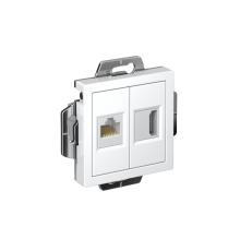 AtlasDesign Белый Розетка 2-ая HDMI+RJ45, кат.5Е, механизм  ATN000182  SE