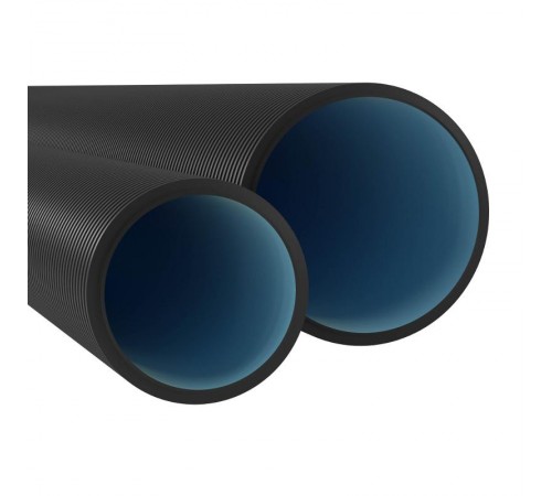 Труба двустенная жесткая ПНД для открытой прокладки 110мм без протяжки, SN8, ПВ-0, УФ, 6м, черный  170911  DKC